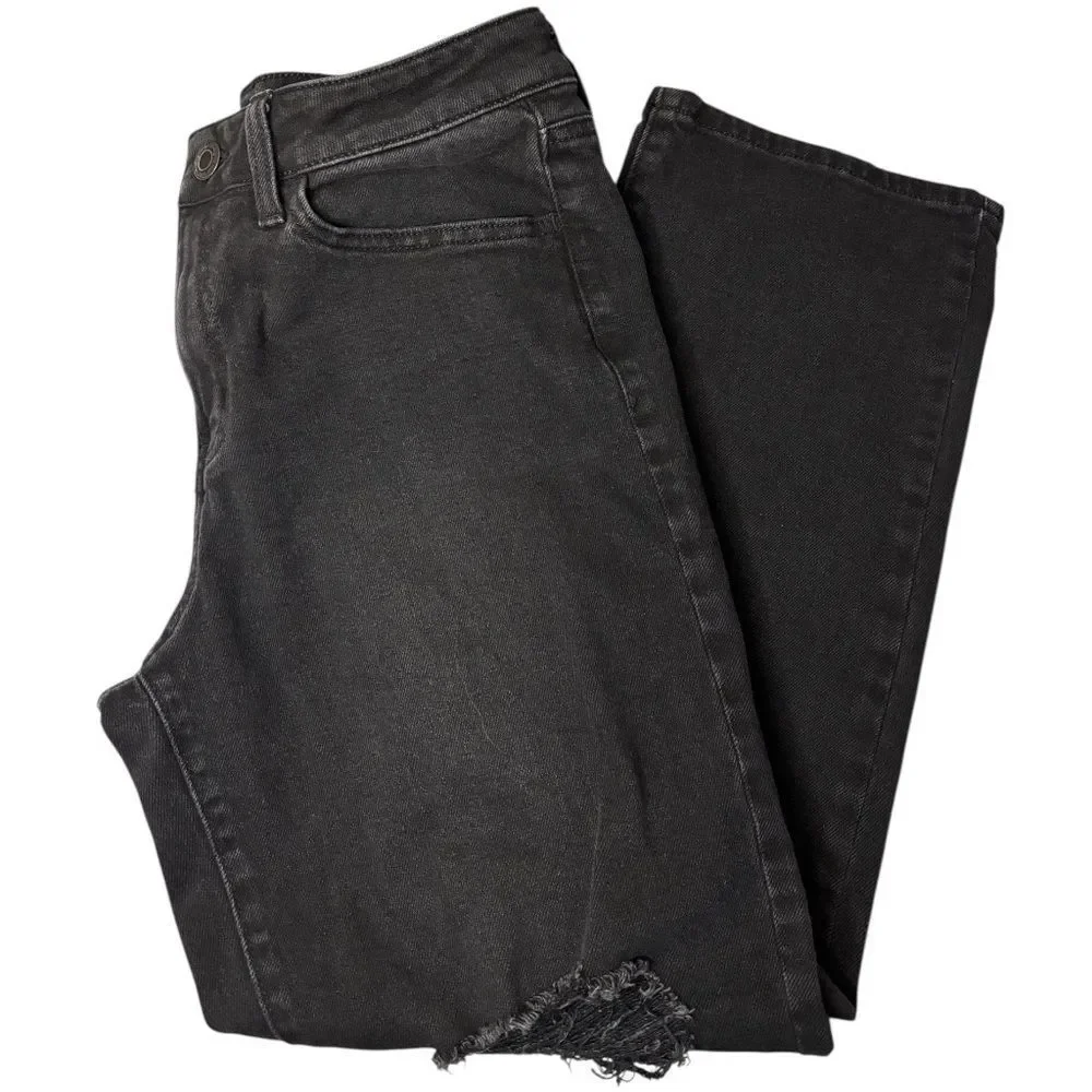SO Black High Rise Distressed Straight Leg Jeans